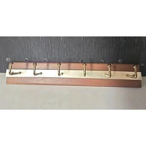 Vintage Wooden Belt Tie Scarf Holder 6 Hooks